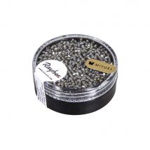 Delica - Rocailles, 1,6mm Ø, Anthracite, 6g, Avec Garniture Argent, Boîte - Miyuki