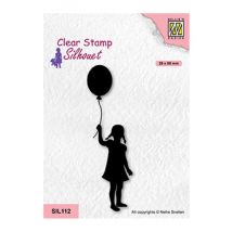 Tampon Transparent Petite Fille Tenant Un Ballon Nellie Snellen - Nellie's choice