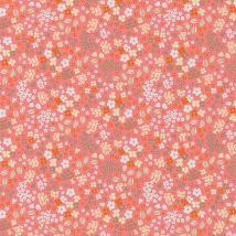 Tissu Coton Imprimé Doaby Sorbet Sur Fond Saumon - Au Mètre - Craftine