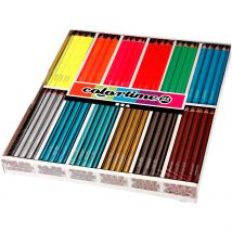 Crayons De Couleur Colortime, L : 17,45 Cm, Mine 4 Mm, Couleurs Métalliques, Couleurs Néons, 144 Pièces/ 1 Pq. - CC Hobby