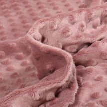 Tissu Doudou Ultra Doux Pois Rose Romantique - Au Mètre - Craftine