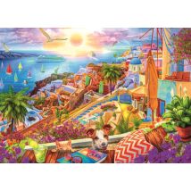 Puzzle 1000 Pièces - Tea Time : Visite De Santorin - Trefl