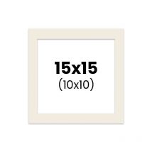 Passe-partout - Blanc Cassé - 15x15cm - Photo 10x10cm - Pour Cadre - Encadrement - Aedes