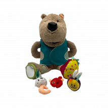 Peluche Sensoriel César Ours Gourmand 45 Cm