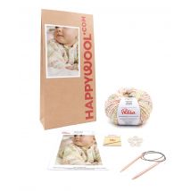 Kit Tricot Gilet Layette Laine Lewis Ecru 18m - Phildar