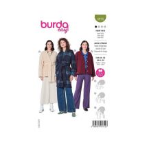 Patron Burda 5976 - Veste & Manteau Dcontractés, Sans Col Et Avec Encolure En V Du 36 Au 50 (fr) Taille N°fr 36-50