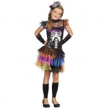 Déguisement Miss Squelette Rainbow 10-12 Ans - Boland