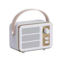 Mini Enceinte Bluetooth Retro Hifi Portable Son Stéréo Haute Fidélité Blanc Yonis - Yonis