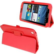 Housse Protection Cuir Rouge Samsung Galaxy Tab 3 8 Pouce T3100 Support Integral Yonis - Yonis