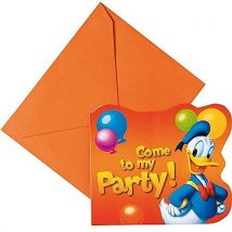 6 Invitations Donald Party - Annikids
