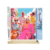 Peinture Par Numéro Figured'art - Réunion De Divas - Kit De Loisir Créatif Diy Numéro D'Art Complet - 40x50cm Toile Roulée + Châssis En Bois À Monter