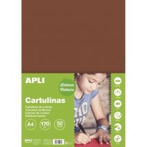 Apli 14245 - Carton De Couleur Marron Format A4 180gr. 210x297mm Scrapbooking