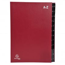 Trieur Rigide Economique Ordonator 24 Compartiments Alphabétiques- 24x34cm - Rouge - X 8 - Exacompta