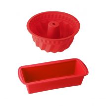 Moule À Kougelhopf Et Moule À Cakes En Silicone Rouge Dr. Oetker Flexxibel Love