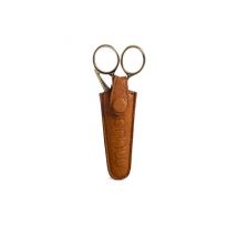 Etui En Cuir Pour Ciseaux - Espoo - Muud Whisky Taille N°largeur En Haut :3,5 Cm Et Largeur En Bas : 2 Cm Et Hauteur: 8 Cm - Muud