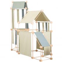 Jeu De Construction Géant En Bois Et Tissu Vert Bio Fabriqué En Espagne Max Trigonos