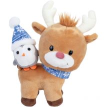Peluche Renne Et Pingouin 24 Cm - Wdk Groupe Partner - Wdk Groupe Partner