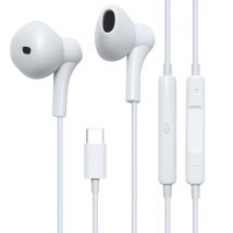 Jaym Écouteurs Filaires Usb-c Avec Micro Et Télécommande 3 Boutons Blanc