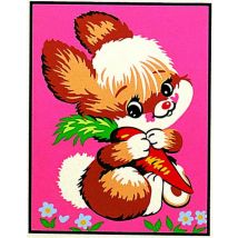 Kit Canevas Blanc Le Lapin 20x25cm - Margot