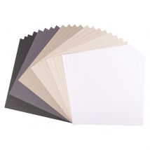 Papier Cartonné Noir - 30,5 X 30,5 Cm - 216 G - Texturé - Florence - 24 Feuilles Scrapbooking