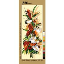 Canevas Antique Fleurs Exotiques 25x60cm - SEG