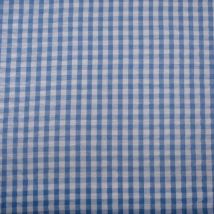 Tissu Vichy Celvia Bleu Sur Fond Blanc - Au Mètre - Craftine