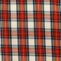 Tissu Tartan Ecossais Rouge Carreaux Blancs - Au Mètre - Craftine