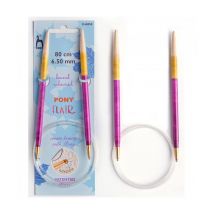 Aiguilles À Tricoter Circulaires Fixes 80 Cm Bois Flair Du N°3 Au 10 - Pony Taille N°6,5