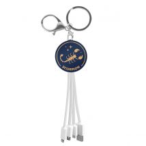 Yello Koko Câble Usb 3-en-1 Micro-usb / Usb-c / Lightning Design Porte-clés Scorpion Blanc - Yello Koko