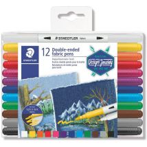 12 Feutres De Coloriage - Textile - Vêtement - Double Pointe - Assortis - Staedtler