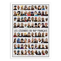 Affiche 50x70 Cm - Les Légendes Du Rap Français - Olivier Bourdereau - Wall Editions