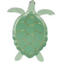 8 Assiettes Sous La Mer - Tortue - Meri Meri