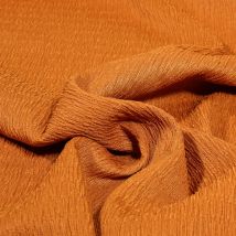 Tissu Crépon Teinture Extensible Uni Ocre - Au Mètre - Craftine