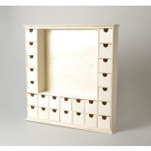 Calendrier De L'Avent Carré - 44x44x7 Cm - Bois - Artemio