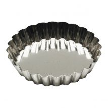 Tartelette Ronde Cannelée - Fer Blanc - Fond Fixe - Ø100/85 Mm H18 Mm - Gobel