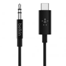 Câble Audio Usb-c Vers Jack 3,5mm Son Haute Qualité 90cm Belkin Noir