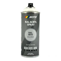 Bombe De Peinture - Blanc Pur - Ral 9010 - Brillant - Acrylique - Tous Supports - Motip - 400ml - Motip