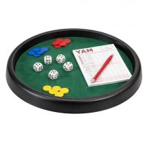 Jeu De Yam's & 421 Complet – Plateau 28 Cm, 5 Dés, Jetons, Pions, Crayon Et Feuilles De Score – Jeu De Société Classique - Ferry Jouets