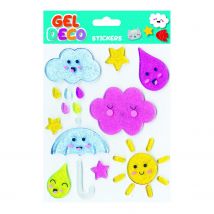 Décoration De Fenêtre En Gel - Météo- Paillettes - Global Gift