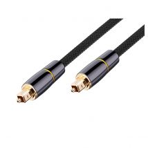 Avizar Câble Audio Optique En Nylon Tressé Avec Connecteurs Plaqués Or 5m Noir