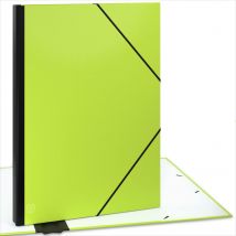 Carton À Dessin- Acropaq- 52 X 72 Cm- 2 Fermetures Élastiques- Dos Extensible- Vert- Certifié Fsc - Acropaq