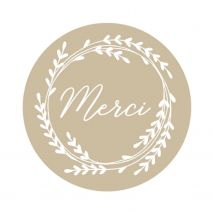 300 Stickers Kraft Ronds Merci Ø 3,5 Cm - Artemio