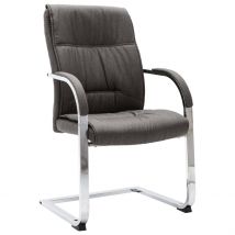 Chaise Fauteuil Siège De Bureau Informatique Étude Cantilever Tissu Gris 02_0023992