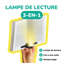 Lampe De Lecture 3-en-1 - Noir - Lizia