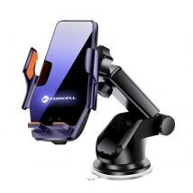 Forcell Support Voiture Universel Qi 15w Fold Hs6 Serrage Automatique Double Fixation Noir