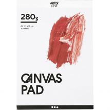 Bloc De Papier Canvas, A4, Feuille 210x297 Mm, 280 Gr, Blanc, 10 Flles/ 1 Pièce - CC Hobby