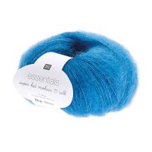 Fil À Tricoter Essentials Super Kid Mohair Loves Silk: Luxe, Douceur Et Créativité - 25gr - Rico Design 46 Bleu Aur