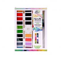Art Et Go Palette Aquarelle Accordéon - 18 Couleurs Floral - Art & go
