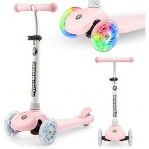 Trottinette 3 Roues Enfant +3ans 50kg Max, Frein, Hauteur Réglable 55-70 Roues Led - HyperMotion