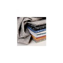 Tissu Coton Imprimé Pois Blancs De 140 Cm De Largeur Poiskaki Vendu Par 50 Cm - Distrifil